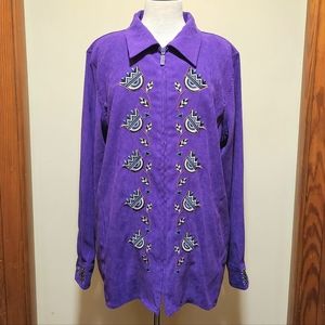 Bob Mackie Vintage Purple Embroidered Jacket